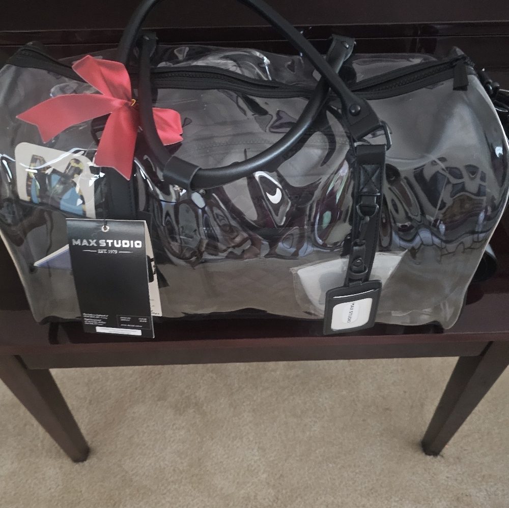 Max Studio Clear Black Duffel Bag